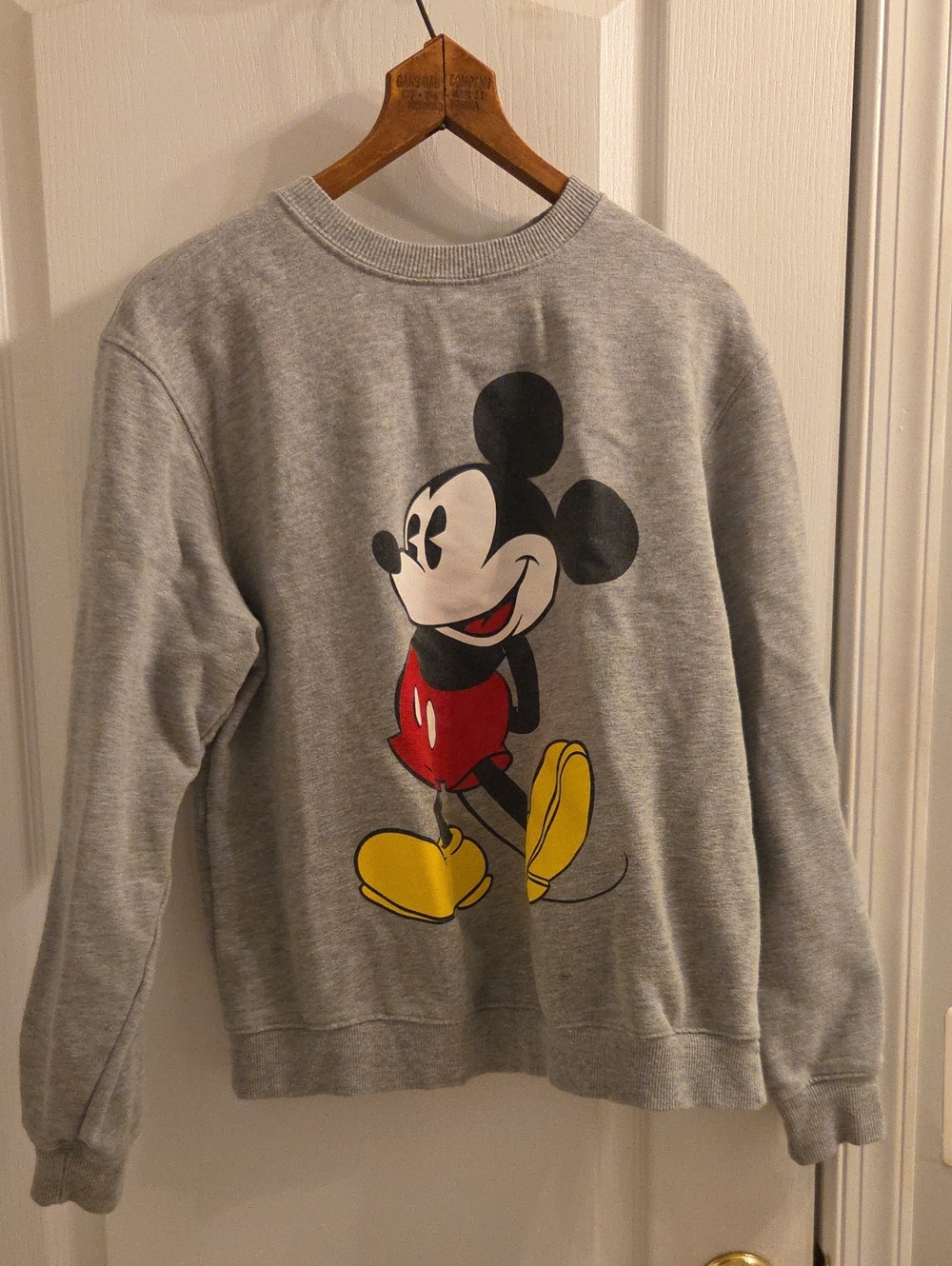 Disney Gray Crewneck Sweatshirt with Mickey Mouse Graphic